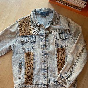 forever 21 | embellished acid wash jacket